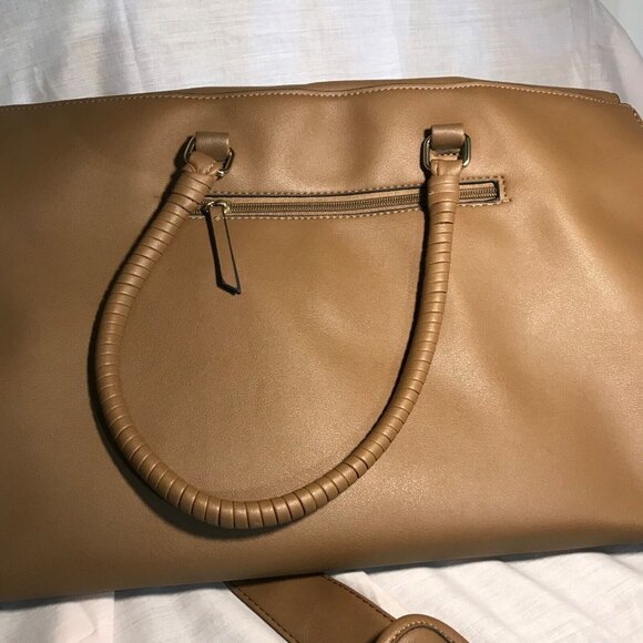 Bently Leather Mia & Luca Messenger Bag Purse Tan Shoulder Strap 18 X 11" Large - Picture 2 of 16